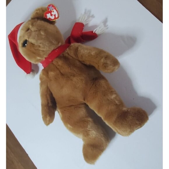 Ty Beanie Babies Teddy Bear Plush With Santa Hat & Scarf Holiday Edition - Picture 2 of 7